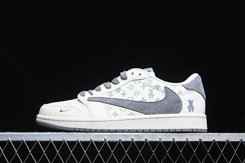 All Categories Air Jordan Jordan Series Basketball Shoes Air Jordan 1 Low High-end Customized Low-top Shoes Travis Scott x Fragment Design x Air Jordan 1 Low OG SP AJ1 Joe 1 Violent Bear Joint-Star Gray Pattern Low-top Cultural Casual Shoes SJ2068-111